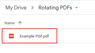 Google Drive Example PDF in Drive