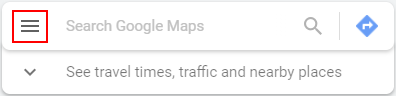 Google Maps Hamburger Menu in Search Bar