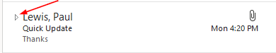 Outlook 2016 Conversation View Show Thread Arrow