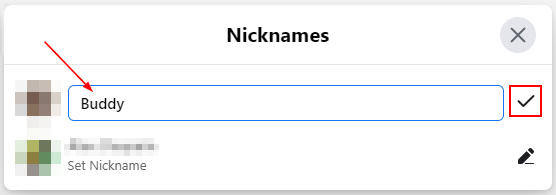 How to set nickname on facebook chat