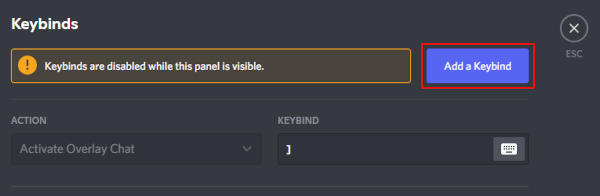 Discord Add a Keybind Button in Keybind Settings