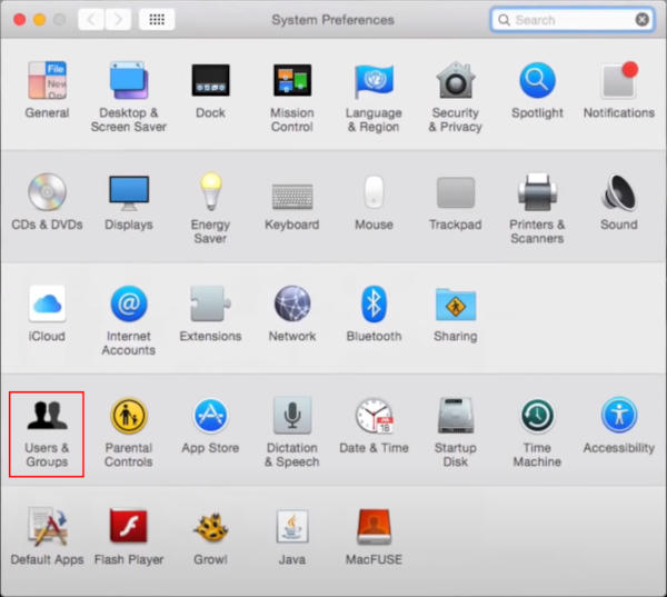 Mac OSX Users and Groups in System Preferences