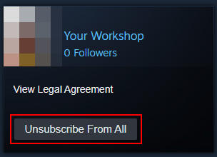Steam Unsubscribe from All Workshop Items Button