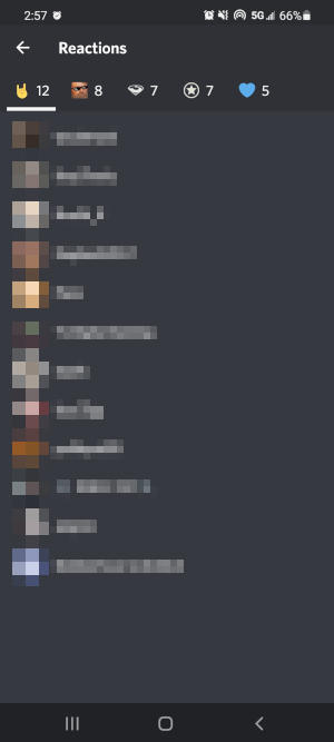 Discord Mobile App Reactions Menu