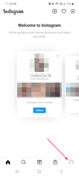 Instagram Mobile App Profile Picture in Bottom Right
