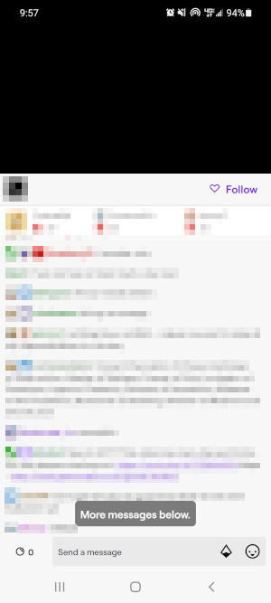 Twitch Mobile App More Messages Below Message in Paused Chat