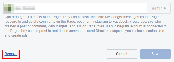 delete comment on facebook business page