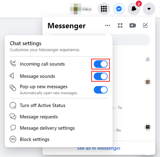 where is settings on facebook messenger iphone