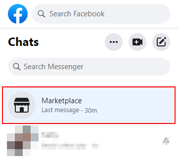 Facebook Web Marketplace Messages in Facebook Messenger