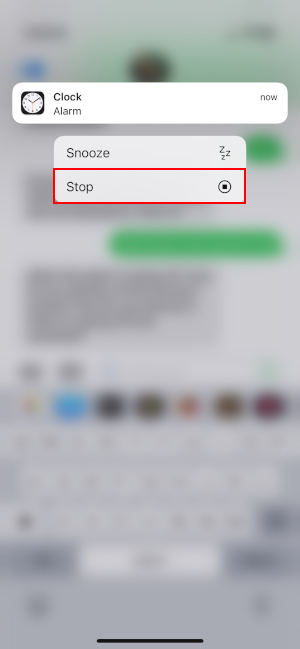 iPhone Stop on Ringing Alarm Notification