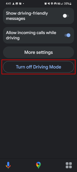 Google Maps Driving Mode Turn Off Driving Mode Button in Settings