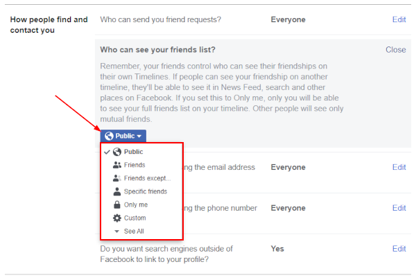 How to Hide Friends List on Facebook From Certain People