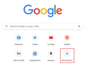 Google Chrome Add Shortcut Button on New Tab Page