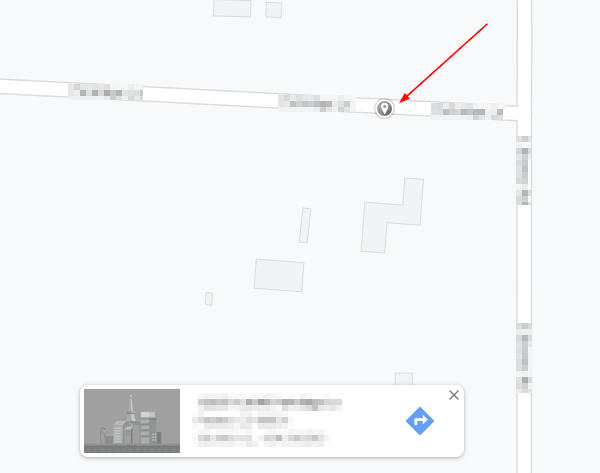 Google Maps Web Dropped Pin on Road