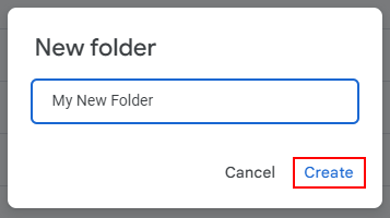 Google Drive Web Create in New Folder Window