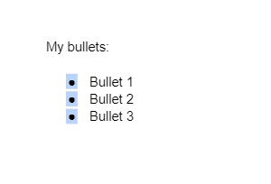 Google Docs Web All Bullets Highlighted