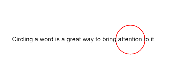Google Docs Web Red Circle Placed Over Word