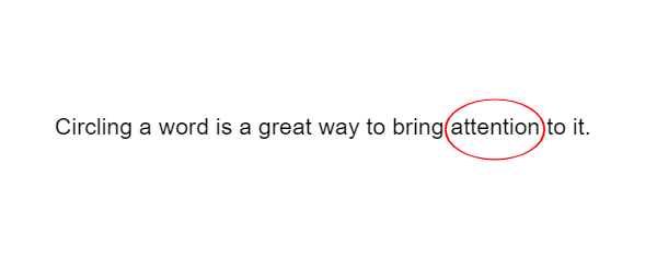 Google Docs Web Resized and Well Positioned Red Circle Over Word