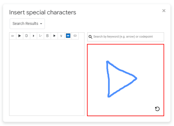 Google Docs Web Sketch of Bullet Point in More Bullets Window